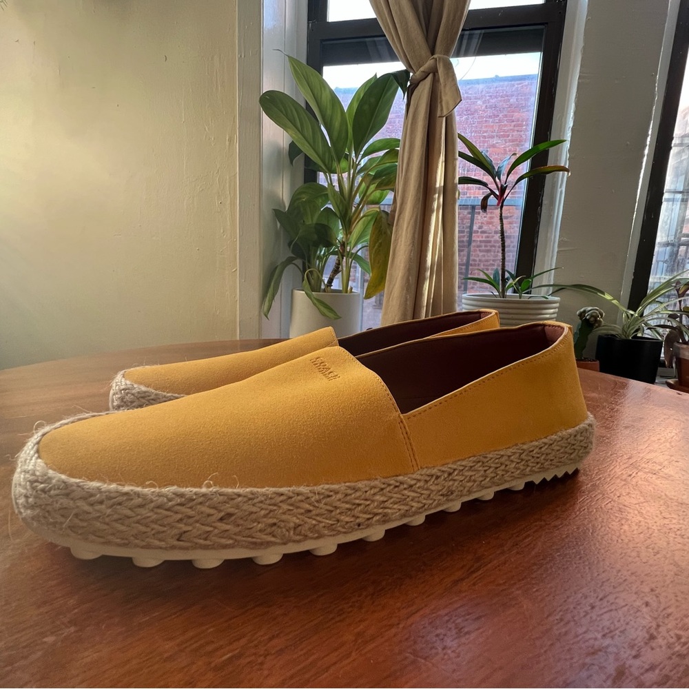 Coach Yellow Brushed Suede Espadrille Slip On - Picture 2 of 7